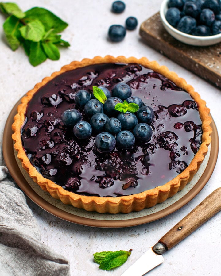 Thick Blueberry Pie (Vegan + Gluten-Free + Refined Sugar-free)