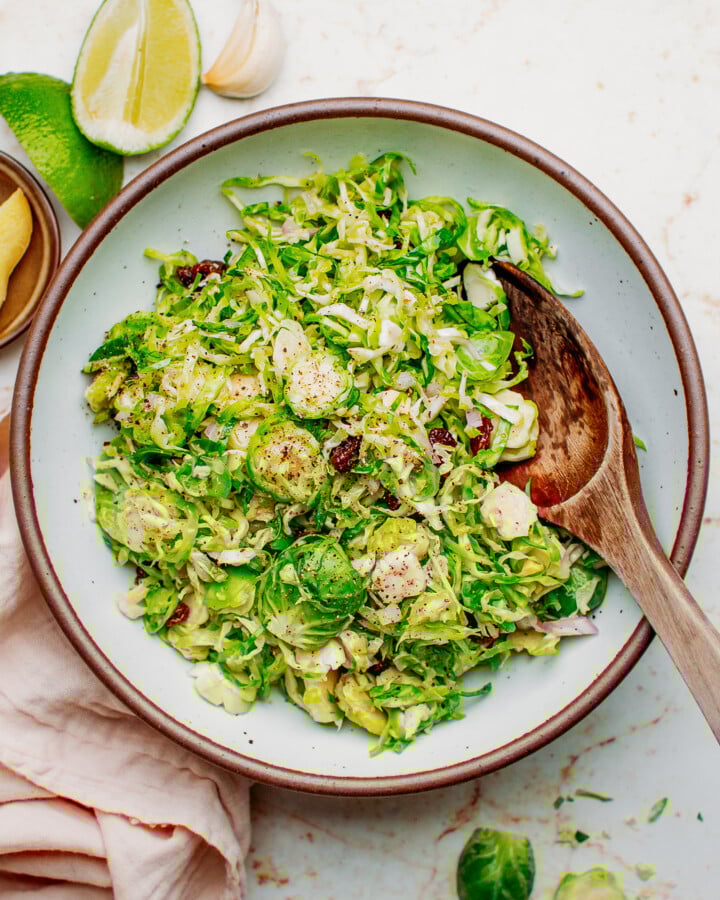 Gingery Shaved Brussels Sprout Salad